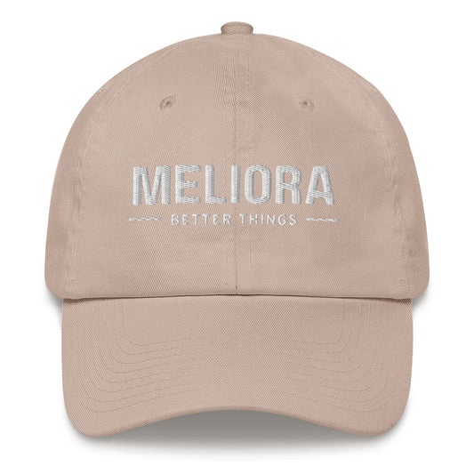 Meliora Basics Embroidered Hat | Stone/White
