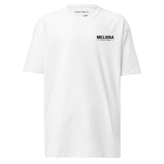 Meliora Basics Embroidered Logo Tee | White