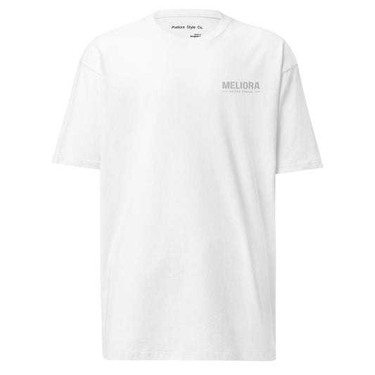 Meliora Basics Embroidered Logo Tee | White Out