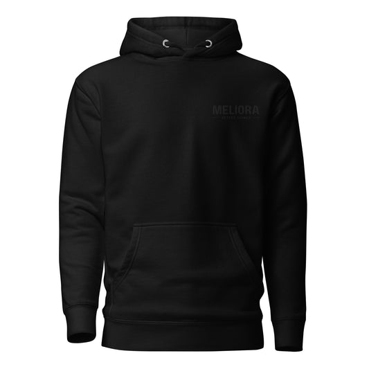 Meliora Basics Embroidered Hoodie | Black Out