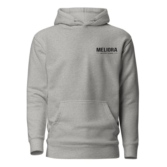 Meliora Basics Embroidered Hoodie | Grey/Black